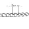Picture of Aluminum Open Link Curb Chain Findings Silver Tone 10x7mm(3/8"x2/8"), 2 M