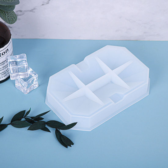 Picture of Silicone Resin Mold For Jewelry Making Soap Box Rectangle White 12cm x 8.5cm, 1 Piece