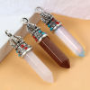 Picture of Zinc Based Alloy Yoga Healing Pendants Crayon Antique Silver Color At Random Color Mixed 5.2cm x 1.2cm - 4.8cm x 1.1cm, 2 PCs