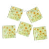 Bild von Glas Dom Cabochons Leuchten im Dunkel Quadrat Platt Bunt Blume Blätter Muster 20mm x 20mm, 10 Stücke