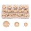 Imagen de Madera Botón de Costura Scrapbooking Dos Agujeros Ronda Natural Corazón Mensaje " Hand Made With Love " 15mm - 20mm Dia, 1 Caja ( 140 Unidades/Caja)