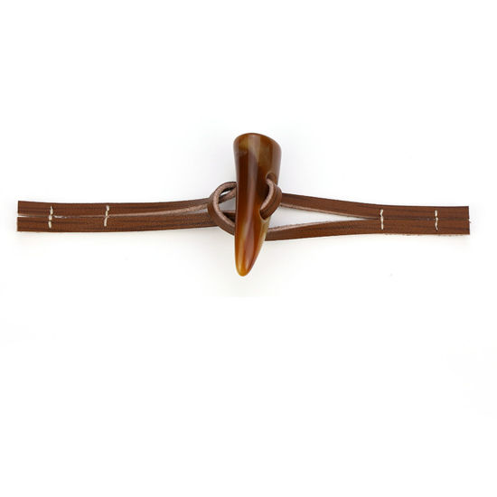 Immagine di PU & Resina Bottone di Corno Scrapbook Marrone Regolabile 16.5cm, 1 Paio