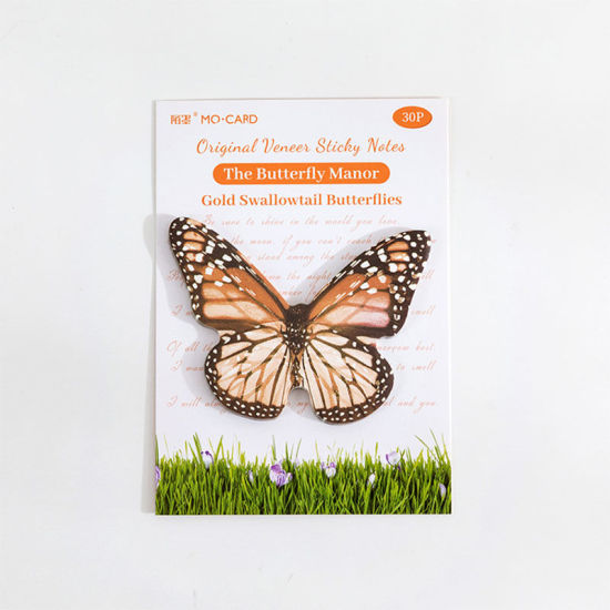 Bild von Khaki - 6# Schmetterling Nachricht Haftnotizen Papier DIY Scrapbook Dekoration 75mm - 55mm, 1 Set