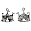 Picture of Zinc Metal Alloy Charms Circus Tent Antique Silver Color Message " CIRCUS " Carved 22mm( 7/8") x 21mm( 7/8"), 10 PCs