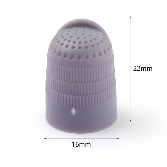 Picture of Plastic Finger Thimble At Random Color Mixed 22mm x 16mm, 10 PCs