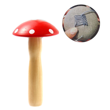 Picture of Natural Wood Darning Sock Holes Crochet Knitting Mending Patching Tool Mushroom