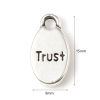 Picture of Zinc Based Alloy Charms Oval Antique Silver Color Message " Trust " 15mm x 9mm, 50 PCs