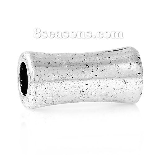 Image de Perles en Alliage de Zinc Forme OS Argent Antique 11mm x 5mm, Tailles de Trous: 2.9mm, 100 Pcs