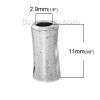 Picture of Spacer Beads Bone Antique Silver Color About 11mm x 5mm, Hole:Approx 2.9mm, 100 PCs