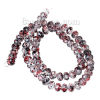 Picture of Glass Loose Beads Round Black & Red Spot Pattern Crackle Faceted About 8mm Dia, Hole: Approx 1.5mm, 42.8cm long, 2 Strands (Approx 72 PCs/Strand)