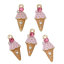 Picture of Zinc Metal Alloy Charms Ice Cream Light Golden Multicolor Rhinestone Enamel 23mm( 7/8") x 10mm( 3/8"), 5 PCs