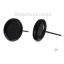 Immagine di Ottone Orecchini a Perno Accessori Tondo Nero Basi per Cabochon Addetti 10mm 14mm x 12mm posta / filo: ( 0.7mm )， 30 Pz