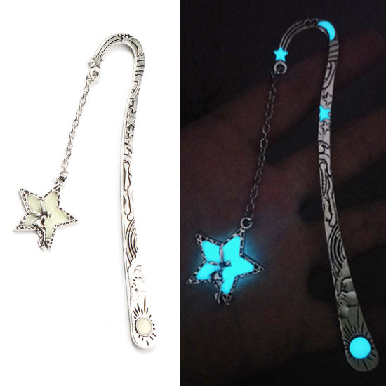 Picture of Zinc Based Alloy Bookmark Pentagram Star Glow In The Dark Luminous Fairy 12cm, 1 Piece