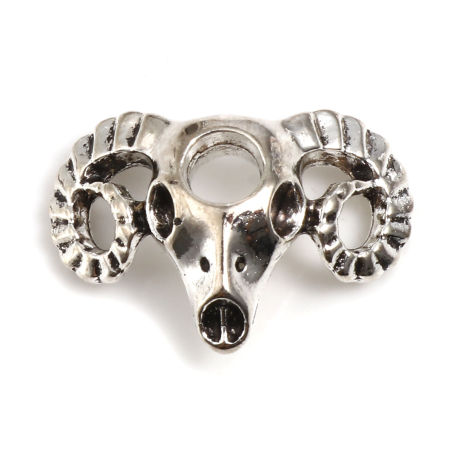 Zinc Based Alloy Spacer Beads Antique Silver Color Taren About 27mm x 19mm, Hole: Approx 4.8mm, 20 PCs