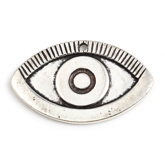 Immagine di Lega di Zinco Religione Ciondoli Occhi Argento Antico 33mm x 20mm , 5 Pz