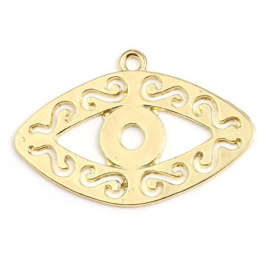 Immagine di Lega di Zinco Religione Ciondoli Occhi Oro Placcato Filigrana 51mm x 34mm , 5 Pz