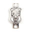 Immagine di Lega di Zinco Halloween Connettore Accessori Scudo Argento Antico Cranio Disegno 42mm x 21mm, 20 Pz