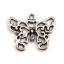 Immagine di Lega di Zinco Insetto Charms Farfalla Argento Antico 20mm x 16mm , 50 Pz