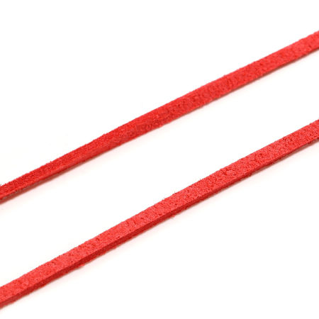 Picture of Velvet Jewelry Cord Rope Watermelon Red Faux Suede 3mm, 1 Bundle (Approx 5 M/Bundle)