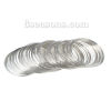 Picture of Beading Wire Bracelets Components Silver Plated 0.6mm, 6cm(2 3/8") Dia. - 5.8cm(2 2/8") Dia., 200 Loops
