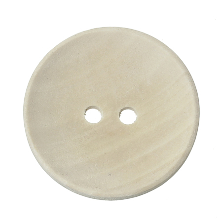 Natural Wood Sewing Buttons Scrapbooking Round 2 Holes 30mm(1 1/8") Dia, 50 PCs