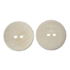 Picture of Natural Wood Sewing Buttons Scrapbooking Round 2 Holes 30mm(1 1/8") Dia, 50 PCs