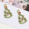 Imagen de Zamak Colgantes Charms Árbol de Navidad Chapado en Oro Multicolor Rhinestone 25mm x 13mm, 2 Unidades