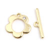 Imagen de Zamak Cierres de Palanca Oro Real Chapado Flor 24mm x 6mm 20mm x 19mm, 5 Juegos ( 2 Unidades/Juego)
