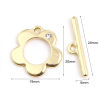 Imagen de Zamak Cierres de Palanca Oro Real Chapado Flor 24mm x 6mm 20mm x 19mm, 5 Juegos ( 2 Unidades/Juego)