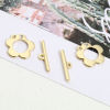 Imagen de Zamak Cierres de Palanca Oro Real Chapado Flor 24mm x 6mm 20mm x 19mm, 5 Juegos ( 2 Unidades/Juego)