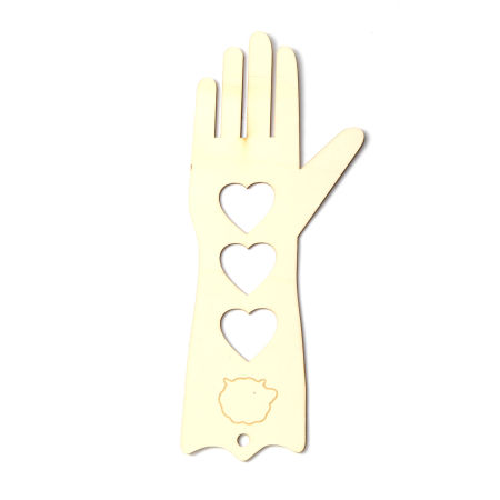Bild von Holz Nähzeuge Handschuh Naturfarben Herz 31.9cm x 12.7cm, 2 Stück