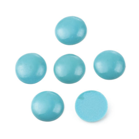 Resin Dome Cabochon Round Skyblue 24mm(1") Dia, 10 PCs