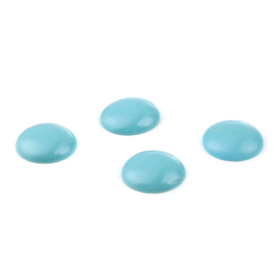 Image de Cabochon Dôme en Résine Rond Bleu Ciel 24mm Dia, 10 Pcs