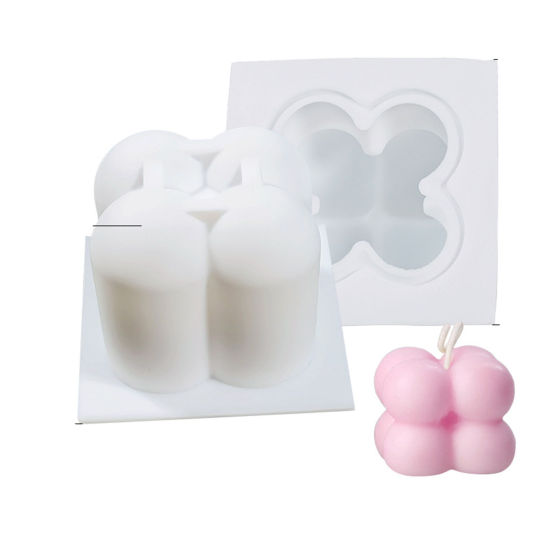 Picture of Silicone Resin Mold For Jewelry Making Candle Ball White 5.5cm x 5.5cm, 1 Piece