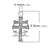 Picture of Zinc Based Alloy Easter Pendants Cross Antique Silver Color Jesus Carved 36mm(1 3/8") x 20mm( 6/8"), 30 PCs