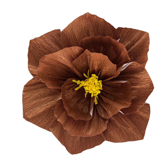 Picture of Paper Party Decorations Flower Ball Brown Flower 25cm Dia., 2 PCs
