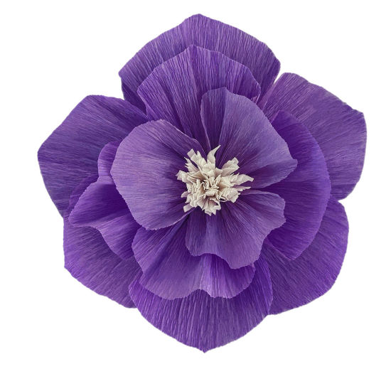 Picture of Paper Party Decorations Flower Ball Dark Purple Flower 20cm Dia., 2 PCs