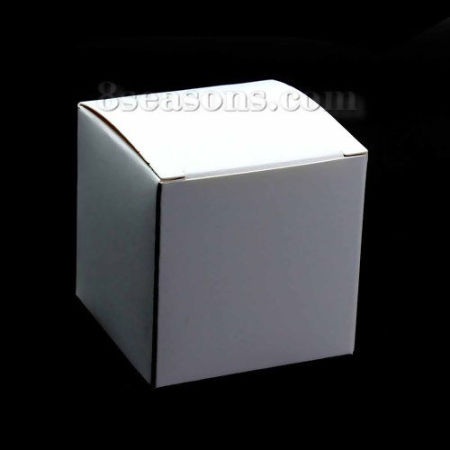 Bild von Papier Schmuck Verpackung Schachtel Weiß 60mmx 60mm 20 Stück