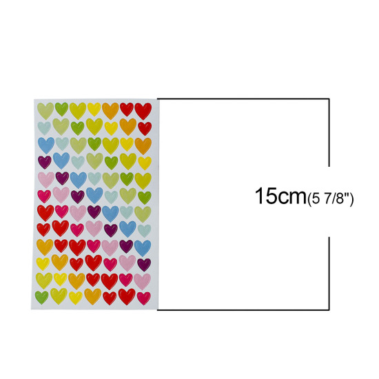 Bild von Papier DIY Scrapbook Sticker Aufkleber Zufällig Mix Herz 15cm x 9.3cm, 2 Sets (ca. 6 Blätter/Set)