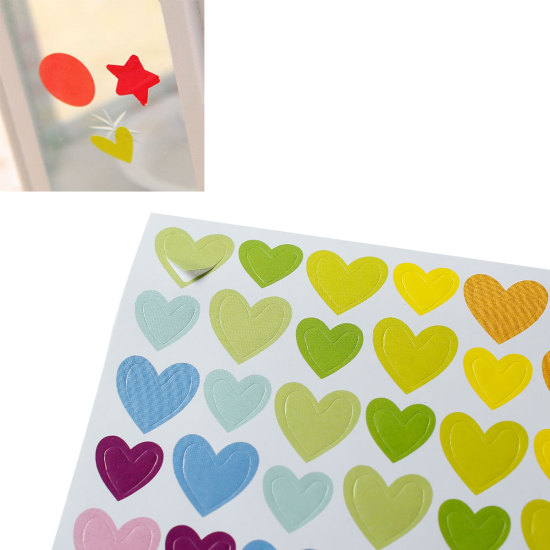 Bild von Papier DIY Scrapbook Sticker Aufkleber Zufällig Mix Herz 15cm x 9.3cm, 2 Sets (ca. 6 Blätter/Set)