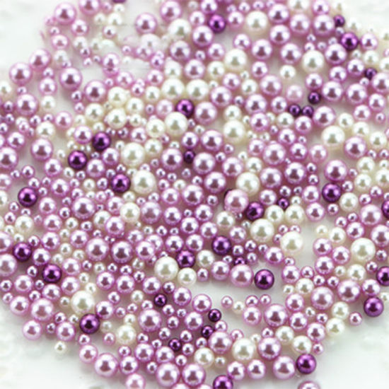 Image de Matériaux de Remplissage pour Bijoux de Résine en Résine Rond Violet Imitation Perles 5mm - 2.5mm, 1 Sac