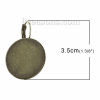 Picture of Brass Clip On Earring Cabochon Settings Round Antique Bronze (Fits 25mm Dia) 35mm(1 3/8") x 26mm(1"), Post/ Wire Size: (20 gauge), 10 PCs