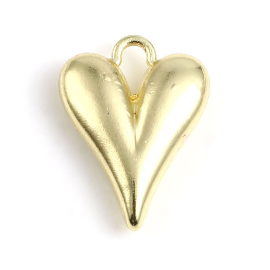 Picture of Zinc Based Alloy Valentine's Day Charms Heart Gold Plated 15mm x 11mm, 10 PCs