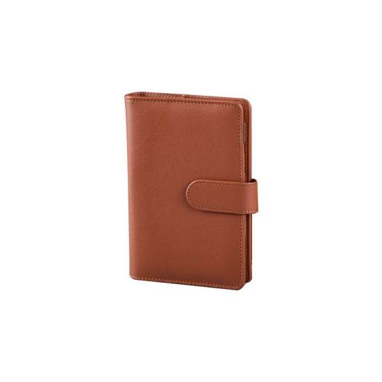 Изображение Brown - A5 Magnetic Buckle Notebook Retro PU Cover Binder Without Inner Writing Paper, 1 Copy