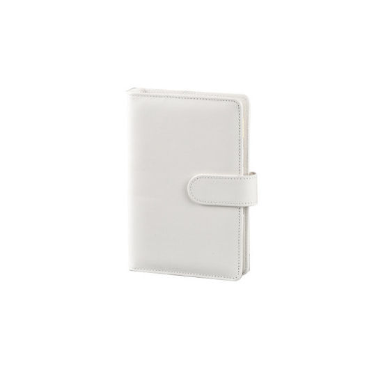 Bild von Weiß - A5 Magnetische Schnalle Notizbuch Retro PU Cover Binder ohne inneres Schreibpapier, 1 Kopie