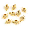 Imagen de Latón Conectores 18K Oro Real Chapado Ronda Base Camafeo 6mm) 12mm x 7mm, 5 Unidades