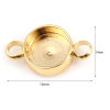 Imagen de Latón Conectores 18K Oro Real Chapado Ronda Base Camafeo 6mm) 12mm x 7mm, 5 Unidades