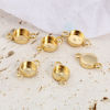 Imagen de Latón Conectores 18K Oro Real Chapado Ronda Base Camafeo 6mm) 12mm x 7mm, 5 Unidades