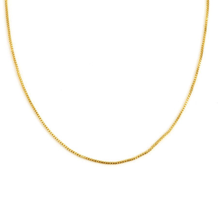 Picture of Brass Necklace Box Chain 18K Real Gold Plated 46cm(18 1/8") long, 1 Piece