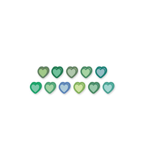 Picture of Adhesive Washi Tape Green Heart 14mm x 14mm, 1 Piece
